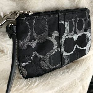 Coach Black Optic Signature Canvas Wristlet